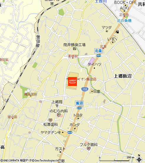 イオン飯田店付近の地図